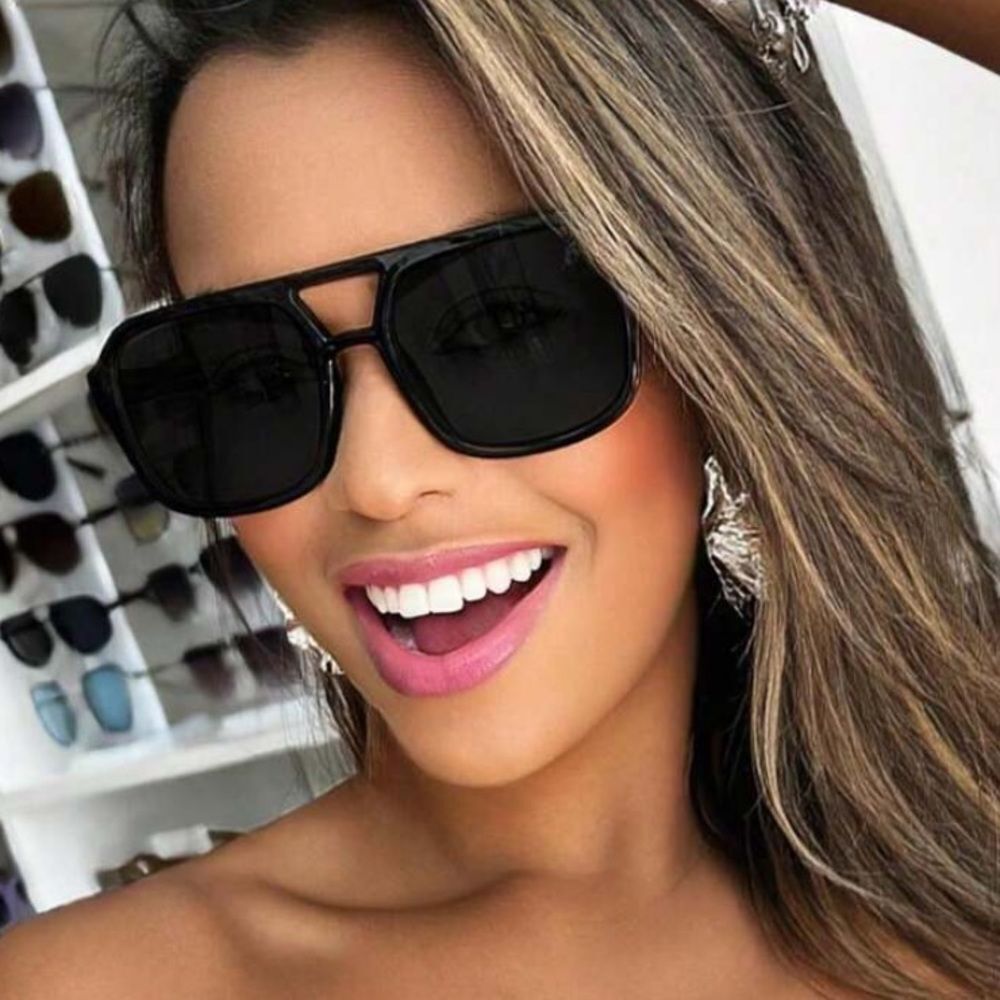 3for$20 1pc Polygonal Geometric Small Frame Fashionable black